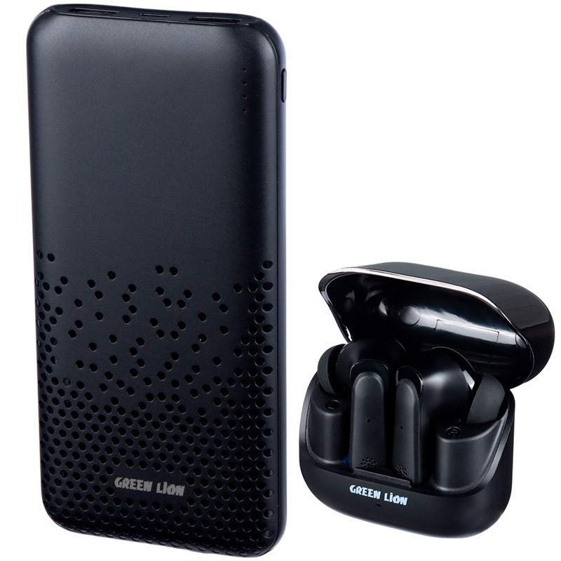 پکیج پاور بانک و هندزفری بلوتوثی Green Lion Rome & Earbuds GNROME2TWSBK