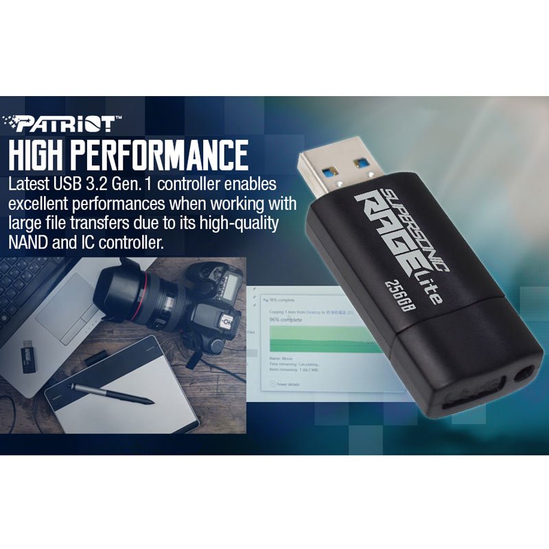 فلش 128 گیگ پاتریوت Patriot Supersonic Rage Lite USB3.2