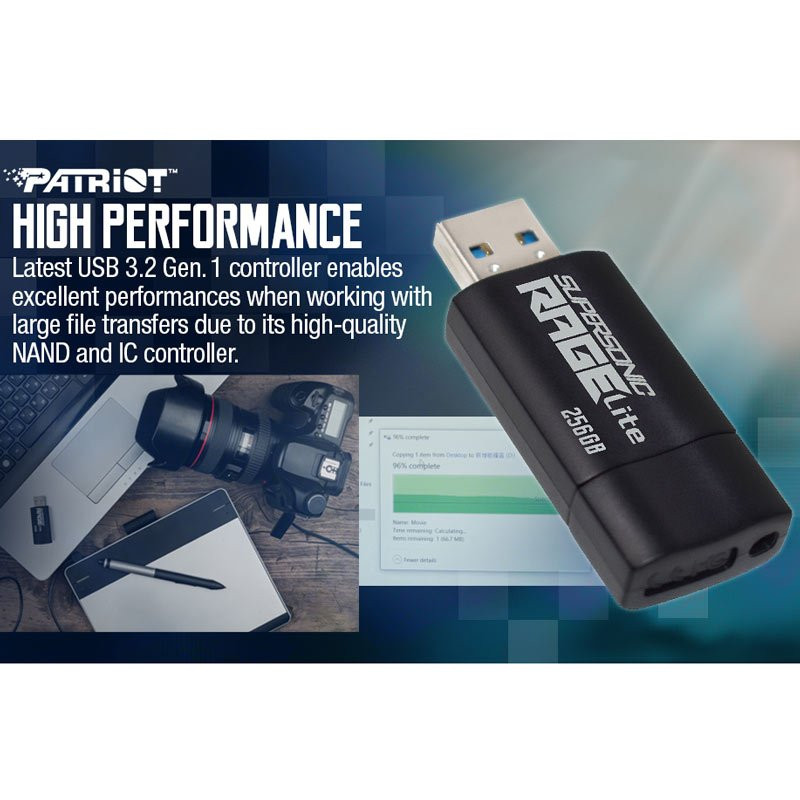 فلش 128 گیگ پاتریوت Patriot Supersonic Rage Lite USB3.2