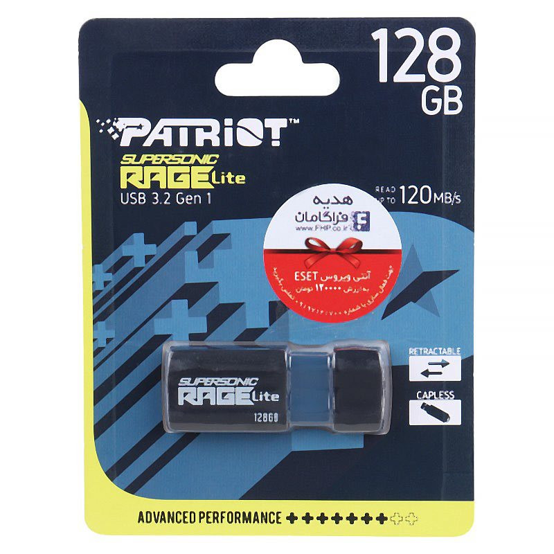 فلش 128 گیگ پاتریوت Patriot Supersonic Rage Lite USB3.2