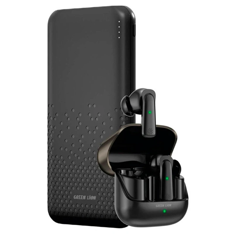 پکیج پاور بانک و هندزفری بلوتوثی Green Lion Rome & Earbuds GNROME2TWSBK