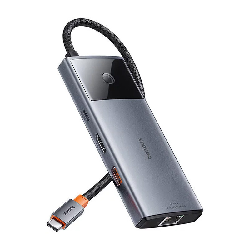 هاب 6 پورت Type-C باسئوس Metal Gleam Series II B00061802813-00