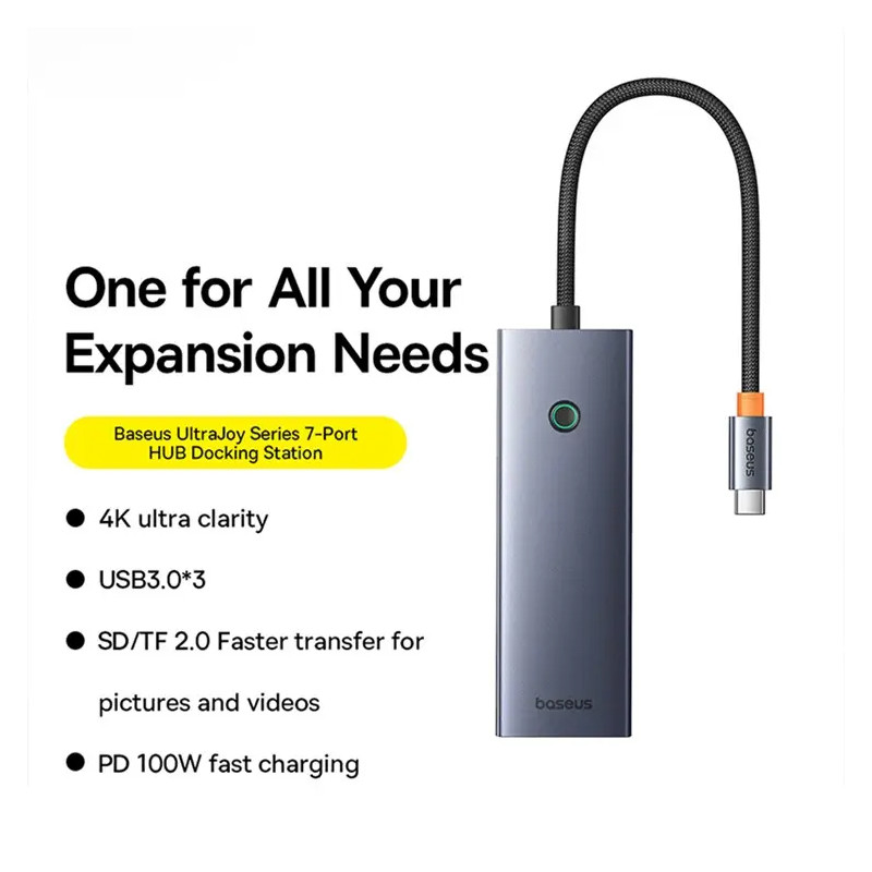 هاب 7 پورت Type-C باسئوس UltraJoy Series B00052803811-00