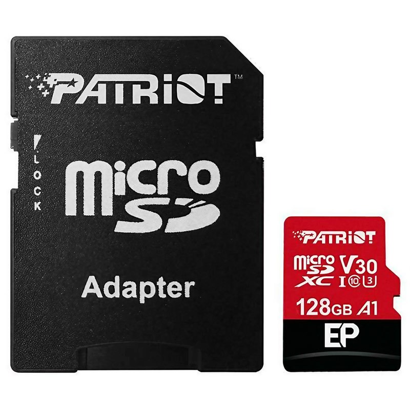 رم میکرو 128 گیگ پاتریوت Patriot EP A1 V30 U3 C10 100MB/s + خشاب