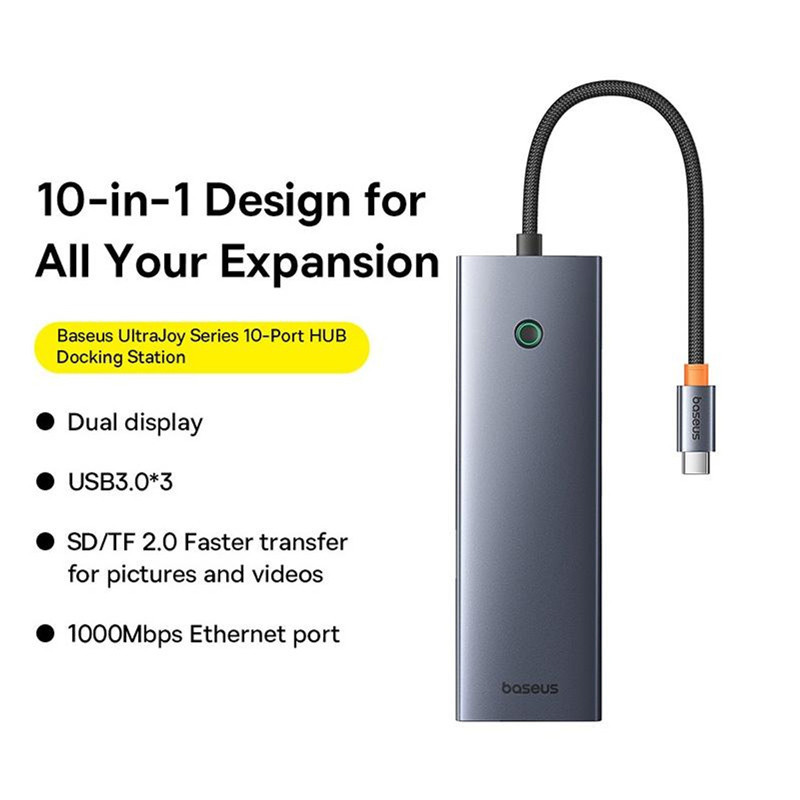 هاب 10 پورت Type-C باسئوس UltraJoy Series BS-OH161 B0005280C811-00