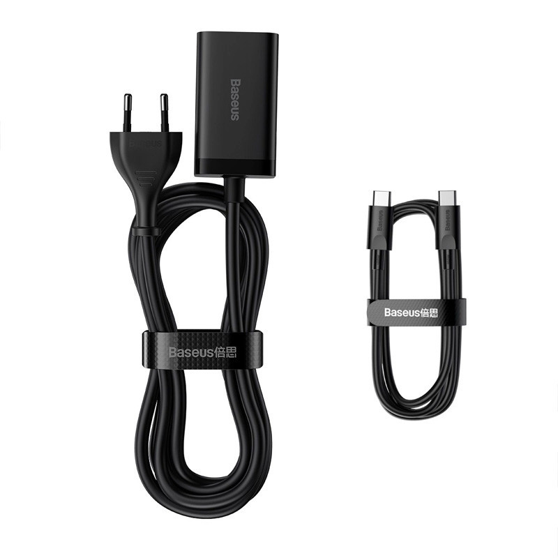 شارژر دیواری فست شارژ Baseus CCGP0401 4Port GaN3 Pro PD QC4.0 3.25A 65W + کابل تبدیل تایپ سی
