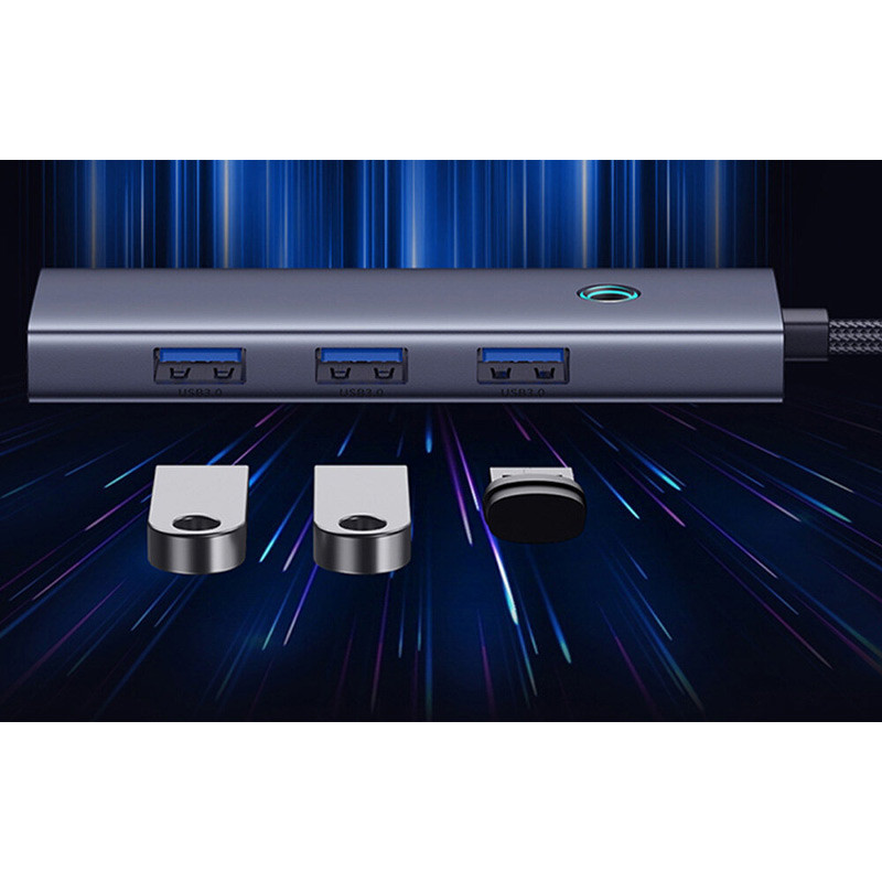 هاب Baseus BS-OH109 Type-C To USB 3.0/RJ45