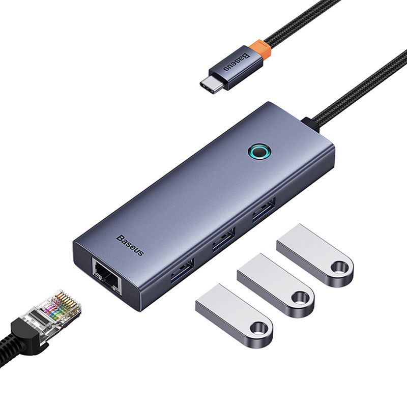 هاب Baseus BS-OH109 Type-C To USB 3.0/RJ45