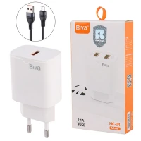 شارژر دیواری فست شارژ Biva HC-04Q QC PD 3A 18W + کابل میکرو یو اس بی