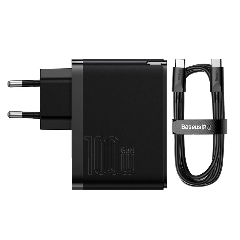 کلگی فست شارژ Baseus CCGP09020 GaN5 Pro 2Port 5A QC4.0+ PD3.0 100W + کابل تبدیل تایپ سی