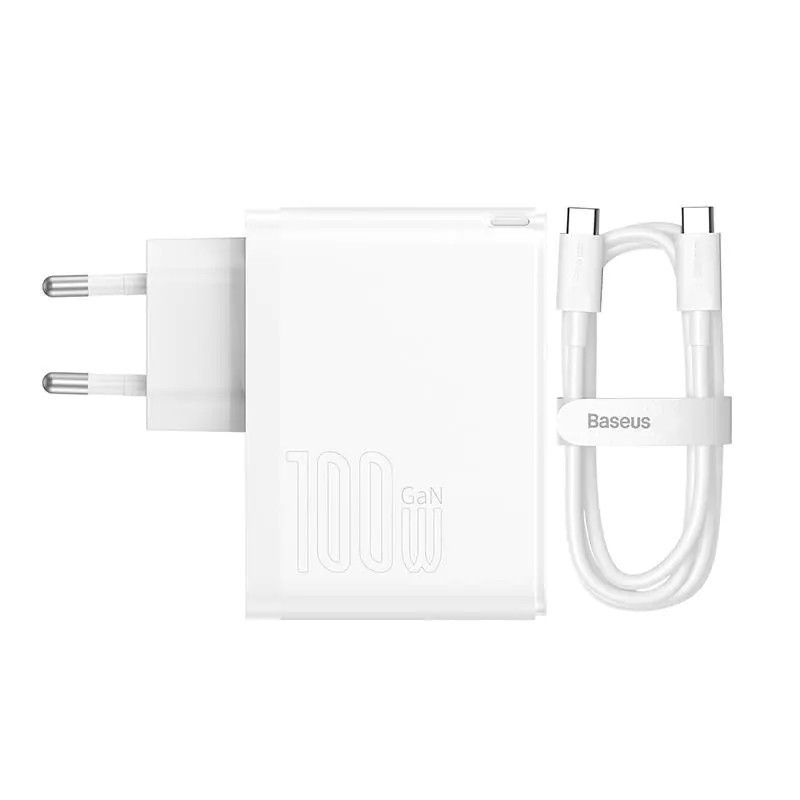 کلگی فست شارژ Baseus CCGP09020 GaN5 Pro 2Port 5A QC4.0+ PD3.0 100W + کابل تبدیل تایپ سی