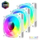 فن کیس گیم مکس GameMax KF300R ARGB White 12*12 بسته 3 عددی