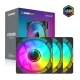 فن کیس گیم مکس GameMax KF300R ARGB Black 12*12 بسته 3 عددی