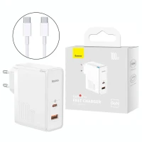 کلگی فست شارژ Baseus CCGP09020 GaN5 Pro 2Port 5A QC4.0+ PD3.0 100W + کابل تبدیل تایپ سی