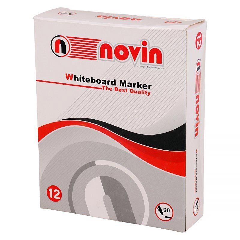 ماژیک وایت برد نوین نوک تخت Novin بسته 12 عددی