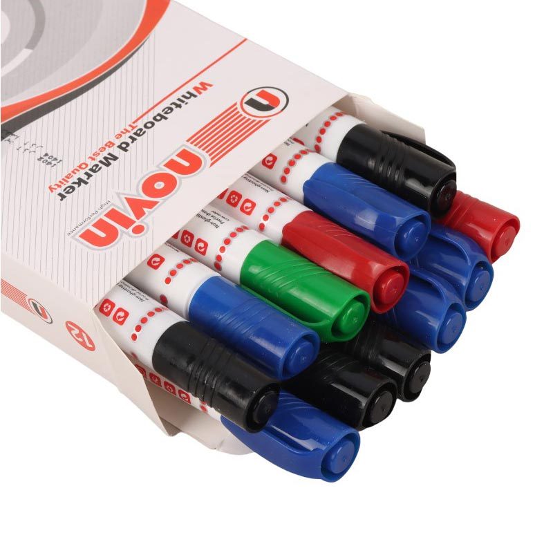 ماژیک وایت برد نوین نوک تخت Novin بسته 12 عددی