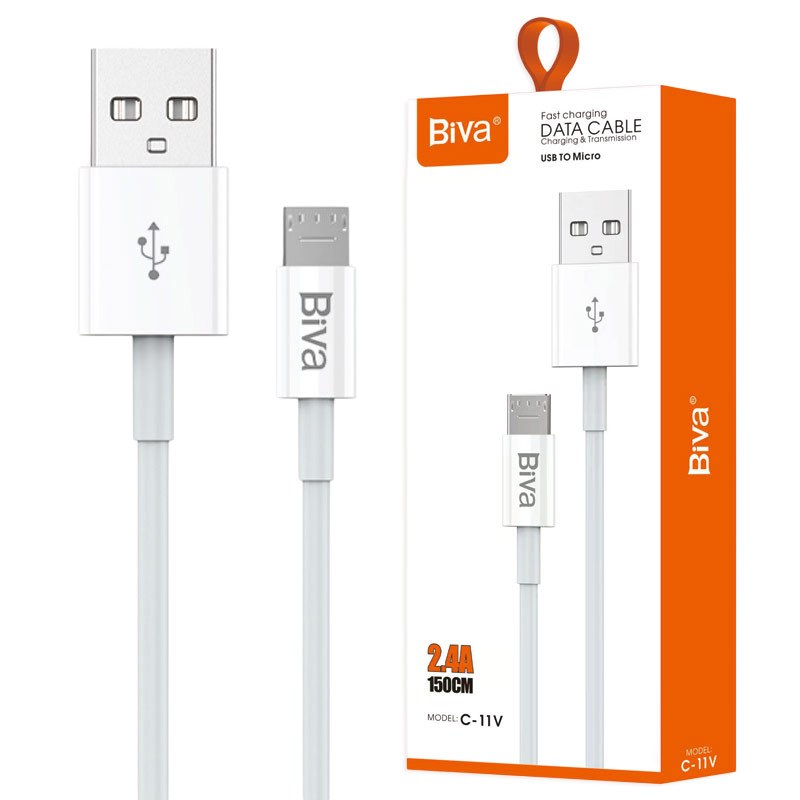 کابل میکرو یو اس بی Biva C-11V 2.4A 1.5m