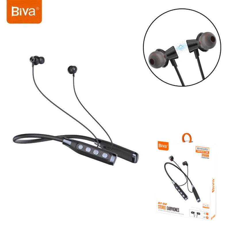 هندزفری بلوتوث دورگردنی Biva BT-02