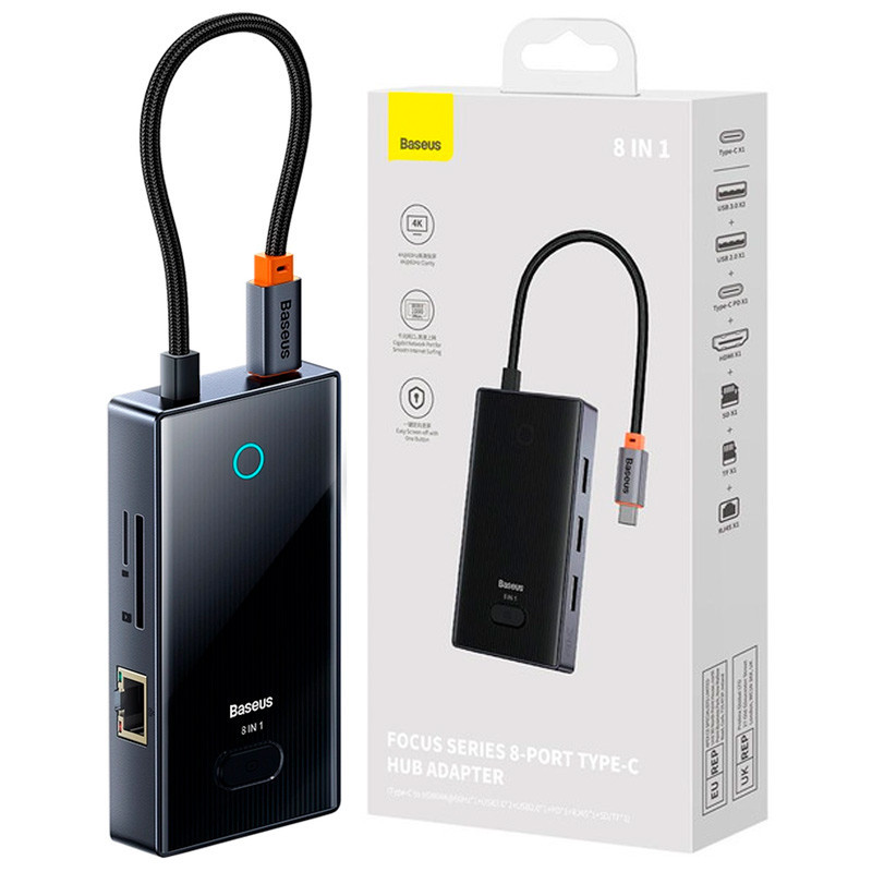 هاب 8 پورت Type-C باسئوس Focus Series WKYY030313