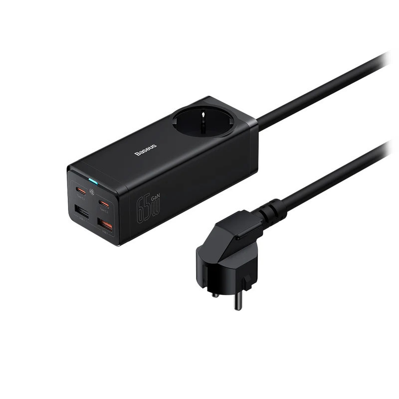 شارژر دیواری فست شارژ Baseus Power Combo Powerstrip PSZM000901 5Port GaN3 Pro 3.25A PD 65W