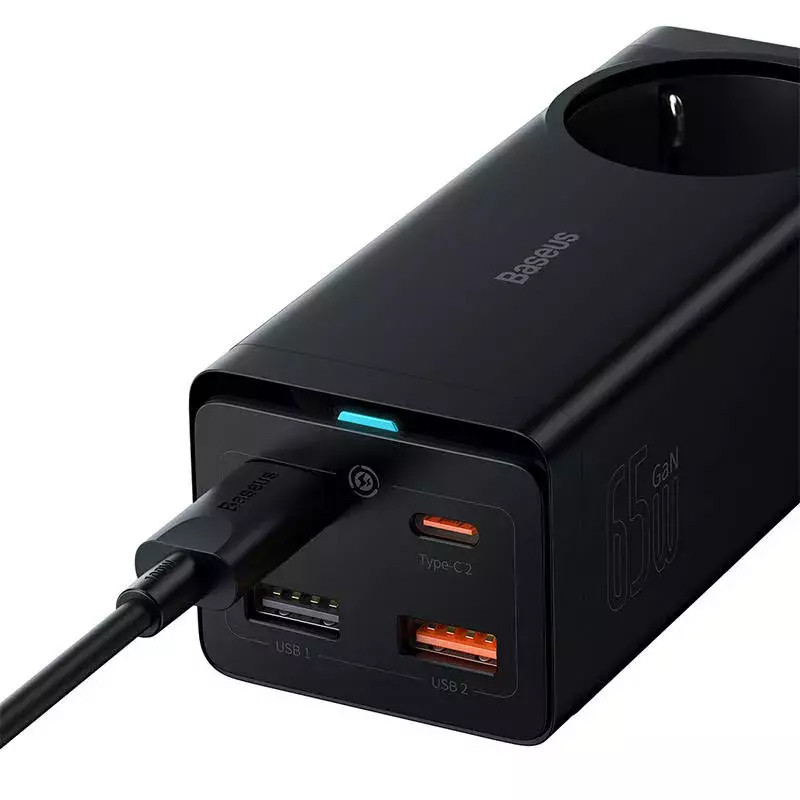 شارژر دیواری فست شارژ Baseus Power Combo Powerstrip PSZM000901 5Port GaN3 Pro 3.25A PD 65W