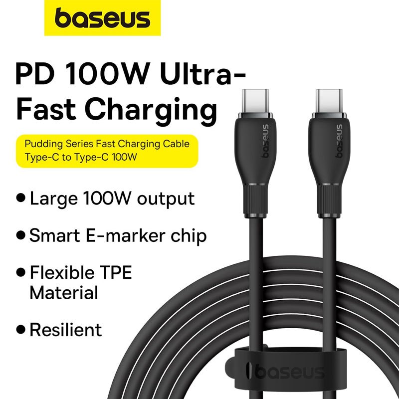 کابل تبدیل فست شارژ Baseus P10355702 Type-C To Type-C 100W 1.2m