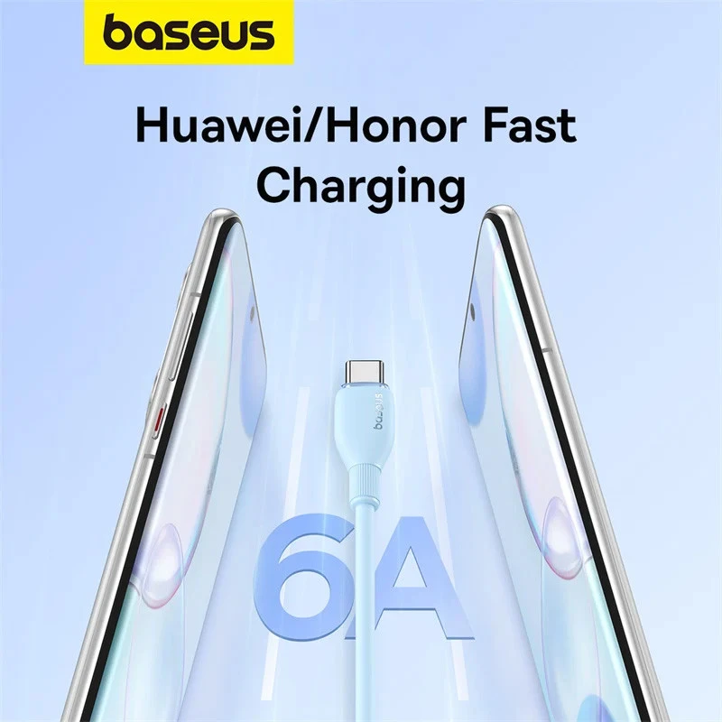 کابل تایپ سی فست شارژ Baseus Pudding Series P103557 6A 100W 1.2m