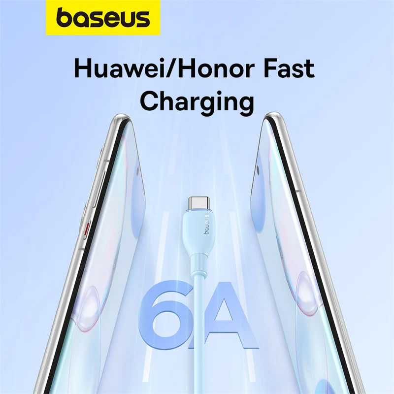 کابل تایپ سی فست شارژ Baseus Pudding Series P103557 6A 100W 1.2m