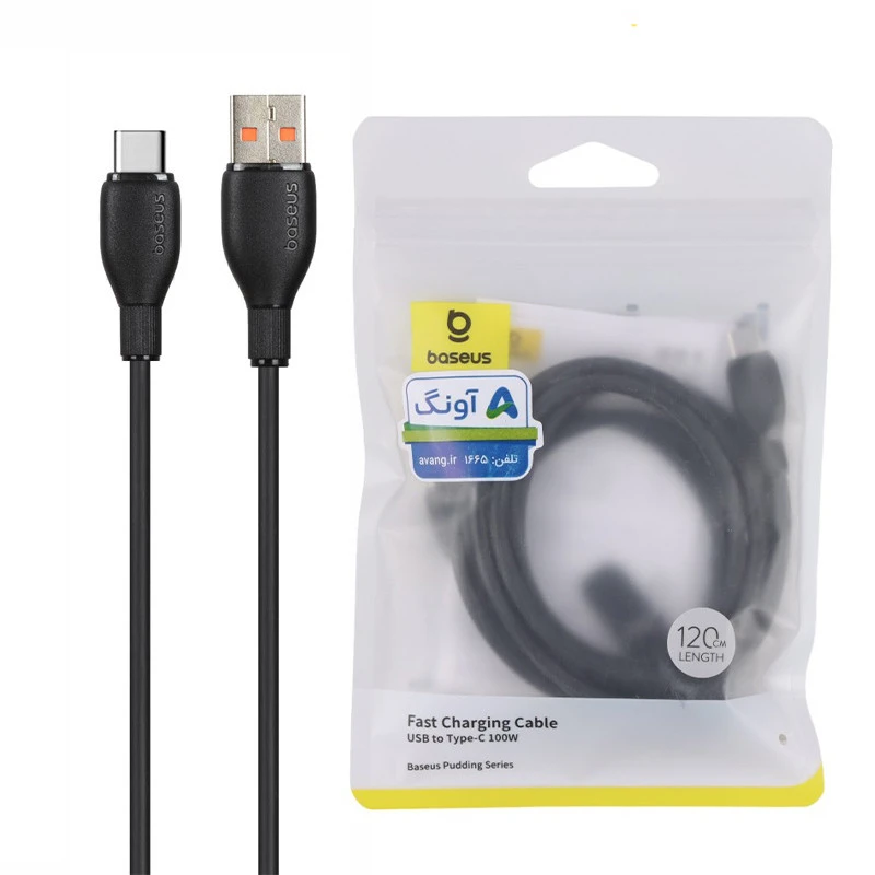 کابل تایپ سی فست شارژ Baseus Pudding Series P1035570 100W 1.2m