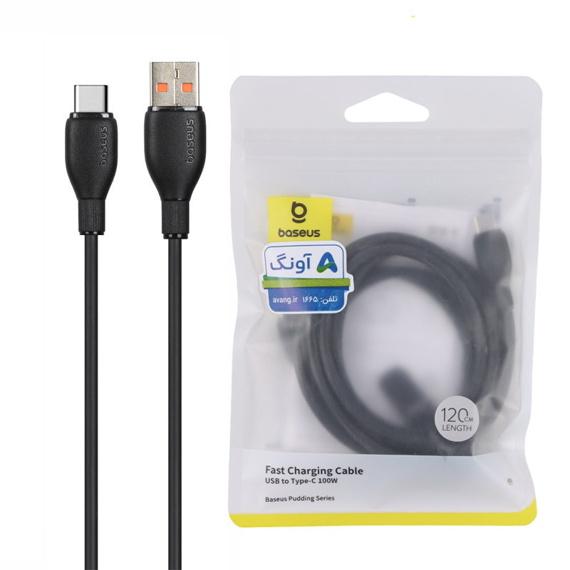 کابل تایپ سی فست شارژ &nbsp;Baseus Pudding Series P1035570 100W 1.2m