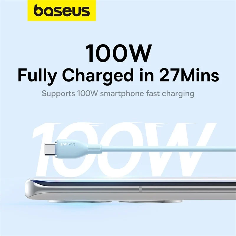 کابل تایپ سی فست شارژ Baseus Pudding Series P1035570 100W 1.2m