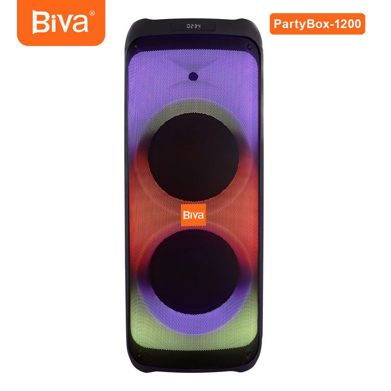 اسپیکر چمدانی بلوتوثی رم و فلش خور Biva Box party 1200W + میکروفون