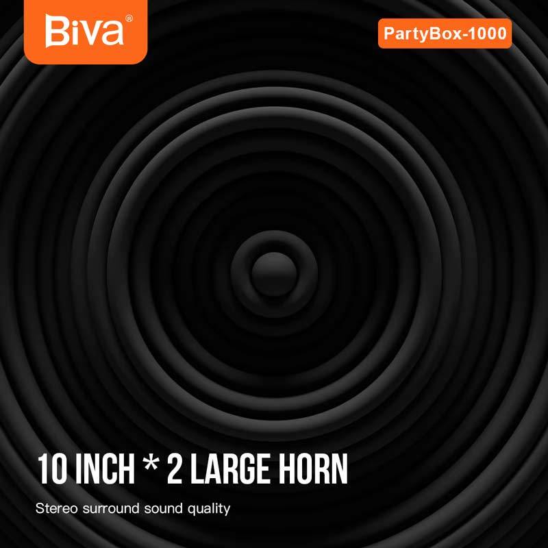 اسپیکر چمدانی بلوتوثی رم و فلش خور Biva Box party 1000W + میکروفون
