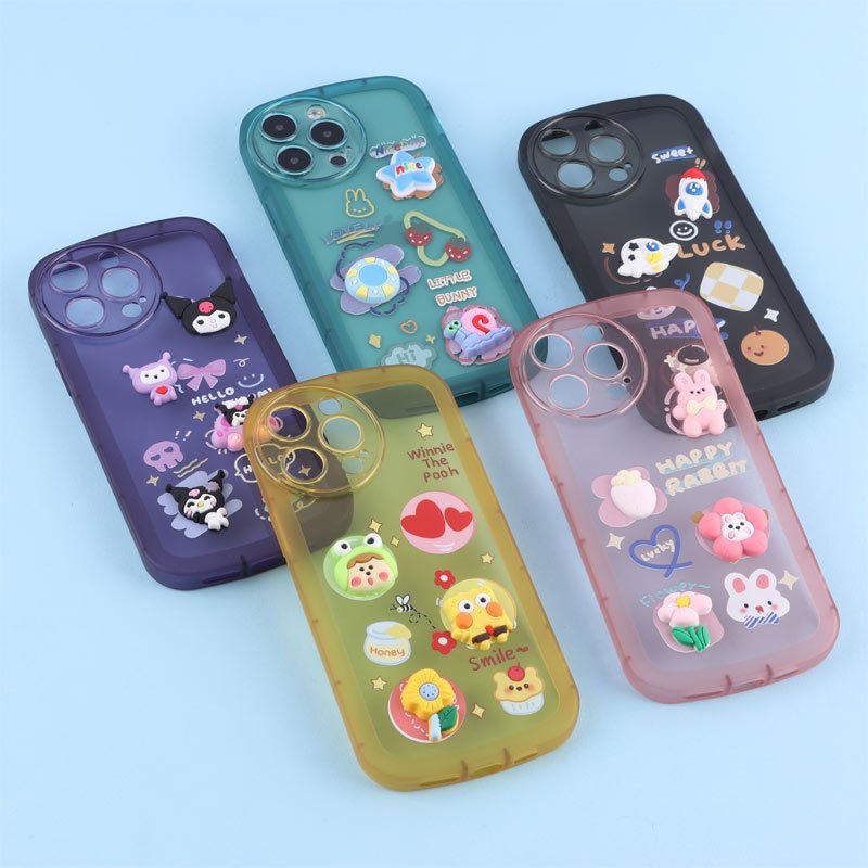 قاب Fashion Case آیفون iPhone 14 Pro Max عروسک برجسته محافظ لنزدار