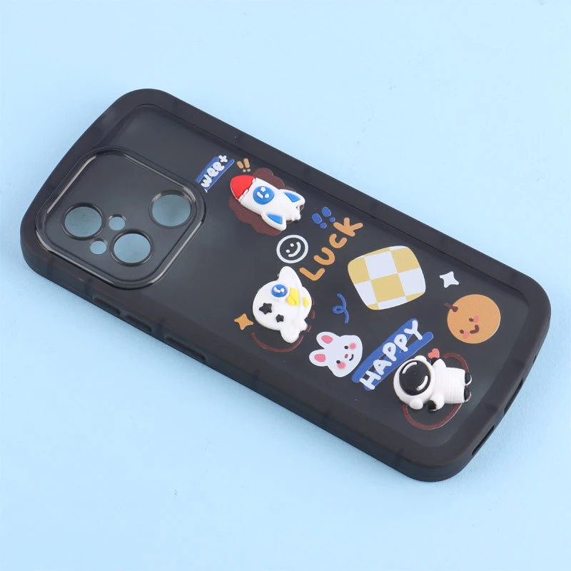 قاب Fashion Case شیائومی Redmi 12C عروسک برجسته محافظ لنزدار