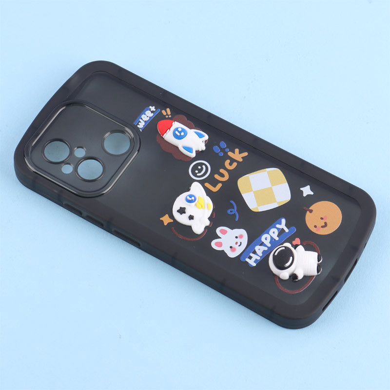 قاب Fashion Case شیائومی Redmi 12C عروسک برجسته محافظ لنزدار