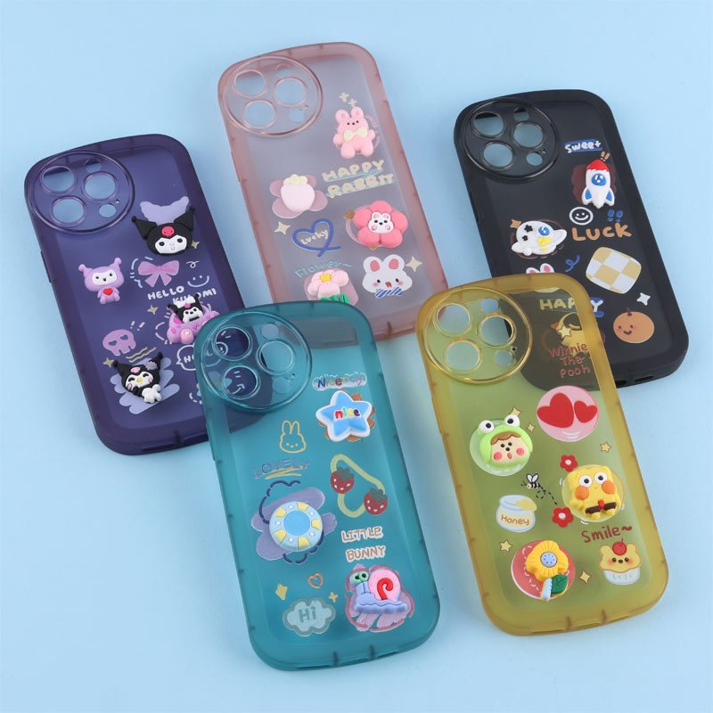 قاب Fashion Case عروسک برجسته محافظ لنزدار iPhone 15 Pro Max