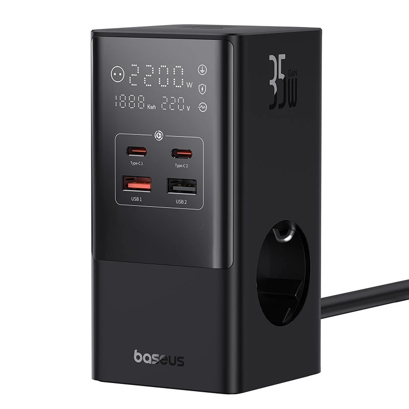 شارژر دیواری فست شارژ Baseus Power Combo E0002360 7Port GaN 3A 30W