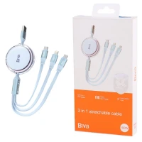 کابل 3 سر فست شارژ Biva C-22 5A 1.1m