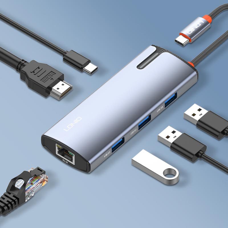 هاب 6 پورت Type-C الدینیو DS-16H