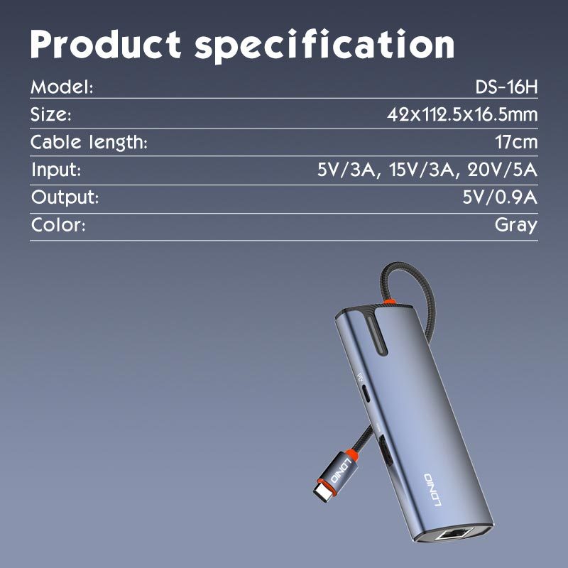 هاب 6 پورت Type-C الدینیو DS-16H