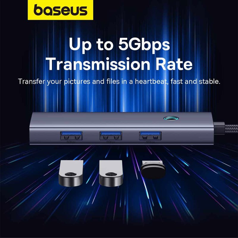هاب 5 پورت Type-C باسئوس UltraJoy Series B00052801811-01