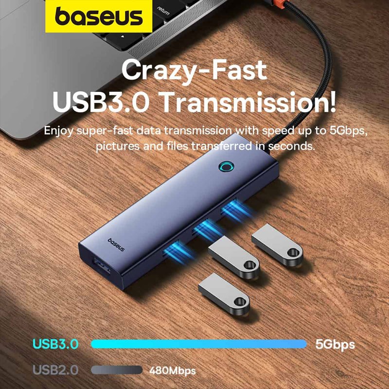 هاب Baseus UltraJoy Series BS-OH149 B00052801811-01 Type-C To USB 3.0/Type-C PD