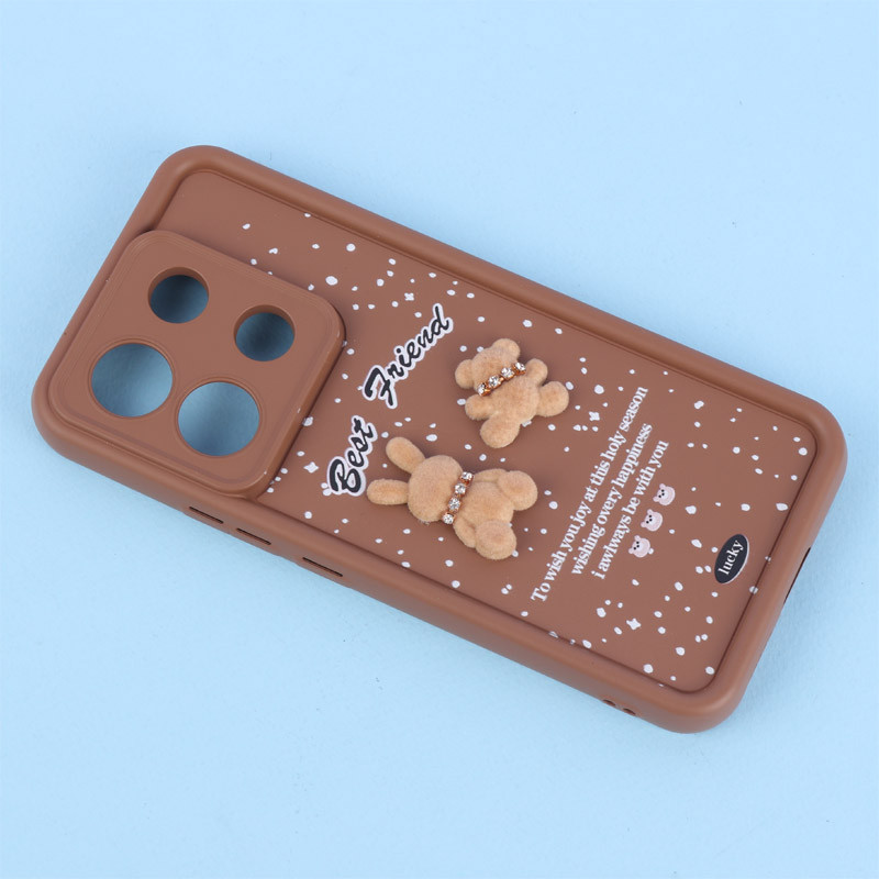 قاب سولید کیس عروسکی پشمالو محافظ لنزدار Xiaomi Redmi Note 13 Pro 5G