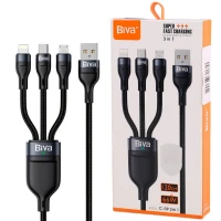 کابل 3 سر فست شارژ Biva C-09 66W 1.2m