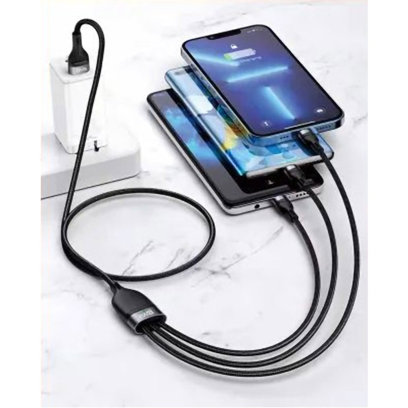 کابل 3 سر فست شارژ Biva C-09 66W 1.2m