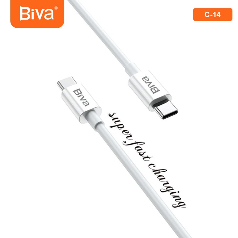 کابل تبدیل فست شارژ Biva C-14 Type-C To Type-C 100W 1.5m