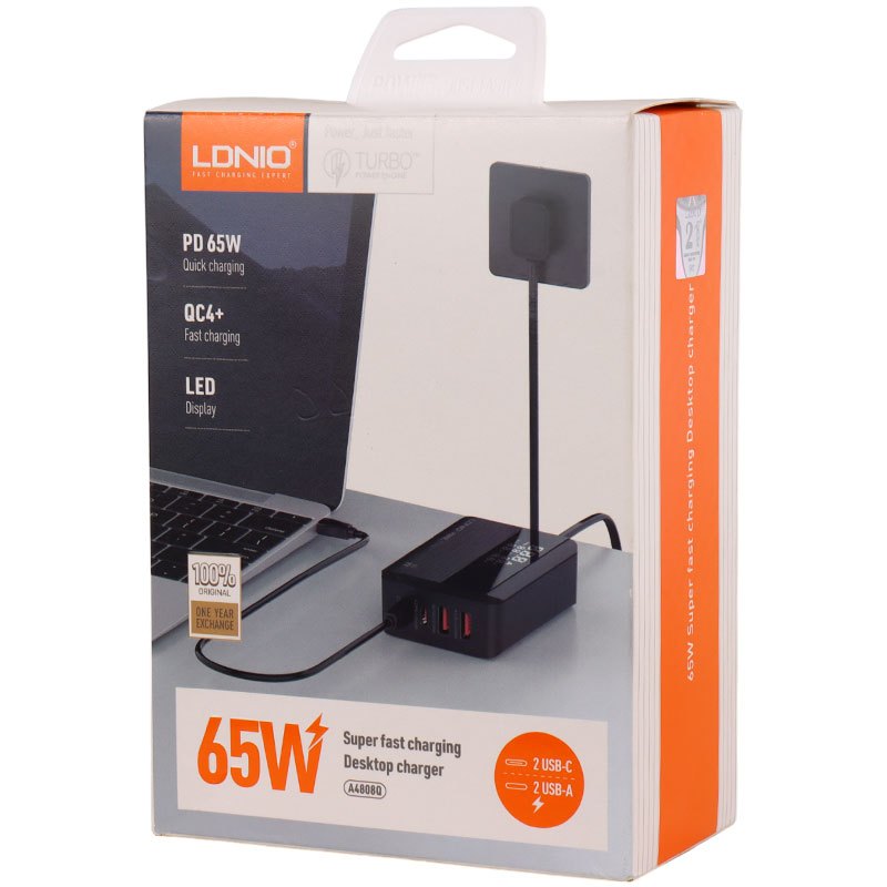 شارژر رومیزی فست شارژ Ldnio A4808Q 4Port 5A QC4.0 PD3.0 65W