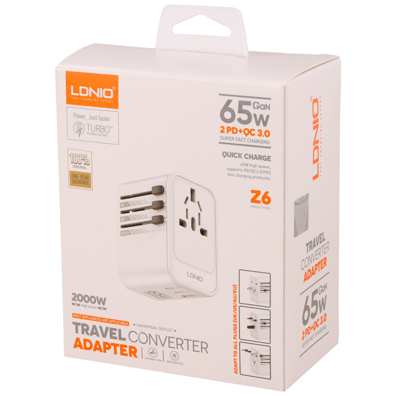 شارژر دیواری 65 وات الدینو Z6 QC3.0 PD 5A