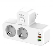 چند راهی 2 خانه برق الدینیو SE2337 + شارژر USB و Type-C